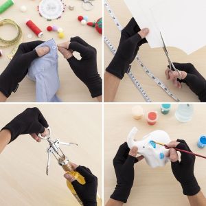Компресивни ръкавици при болки и артрит InnovaGoods, Черни, 3 размера