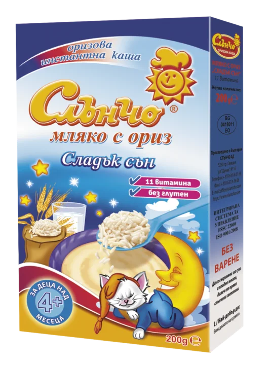 Слънчо Млечна каша "Сладък сън" - 200 гр.