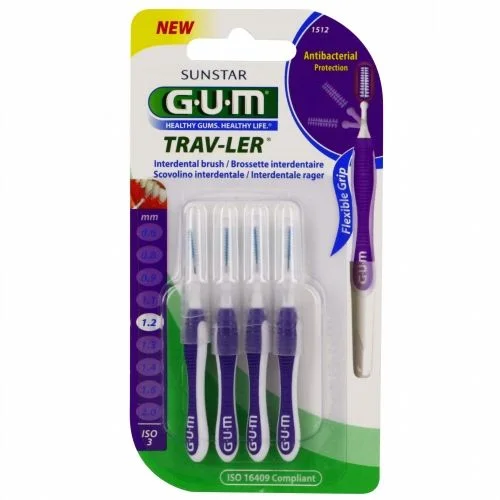 Интердентални четки за зъби GUM Trav-Ler /лилави/ 1.2 мм. х 4 бр.