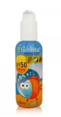 Биохерба Слънцезащитен крем с масла от малина, морков и кокос SPF 50 х 150 мл.