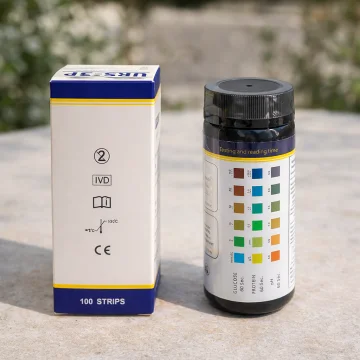 Тест ленти за БЕЛТЪК, PH и ГЛЮКОЗА В Урината  URS-3S х 50 бр.