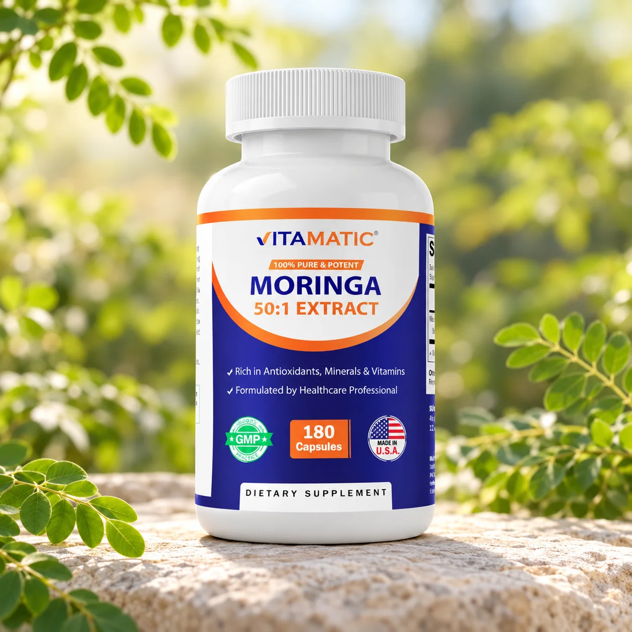 Моринга за ежедневен тонус – Vitamatic 200 mg, 180 веган капсули