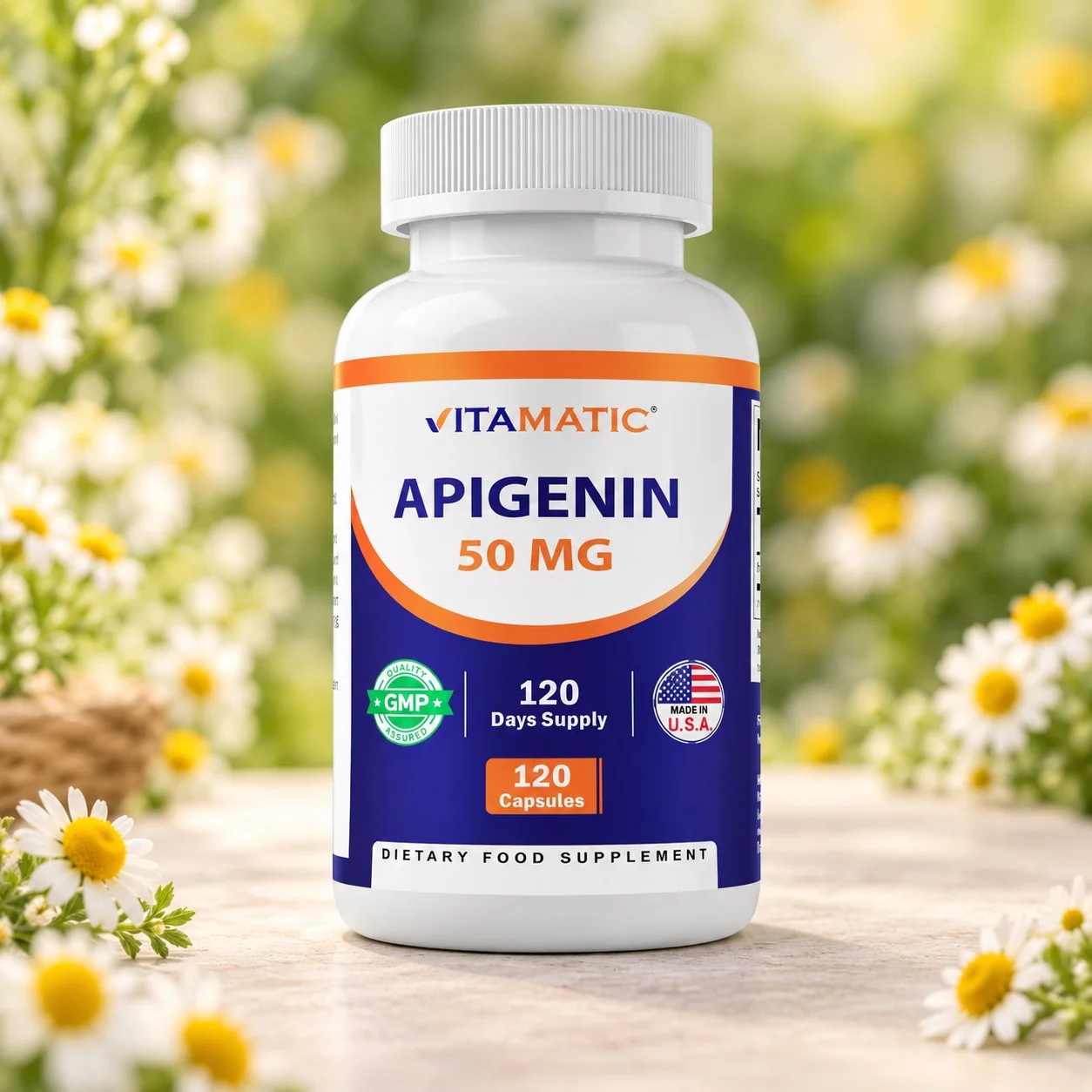 Апигенин за релаксация и ежедневен баланс – Vitamatic, 50 mg, 120 веган капсули