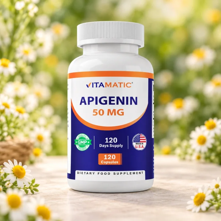 Апигенин за релаксация и ежедневен баланс – Vitamatic, 50 mg, 120 веган капсули