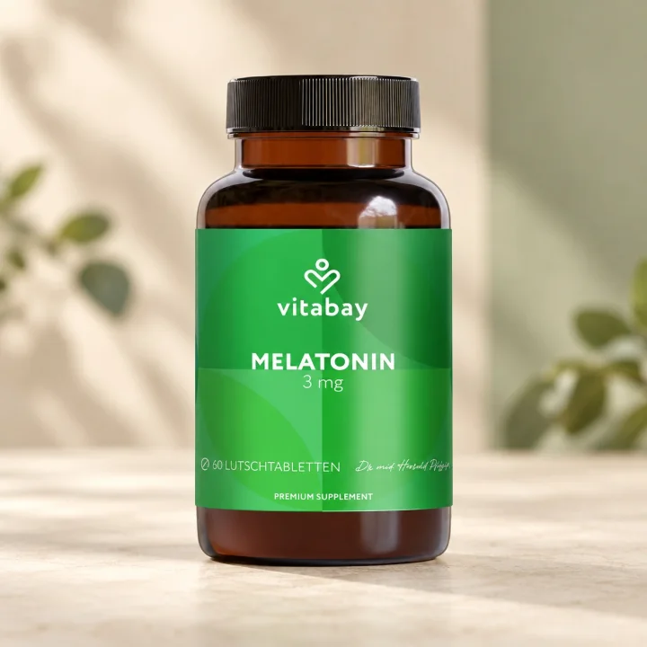 Мелатонин за вечерния режим и пътуване – Vitabay, 3 mg, 120 таблетки за смучене