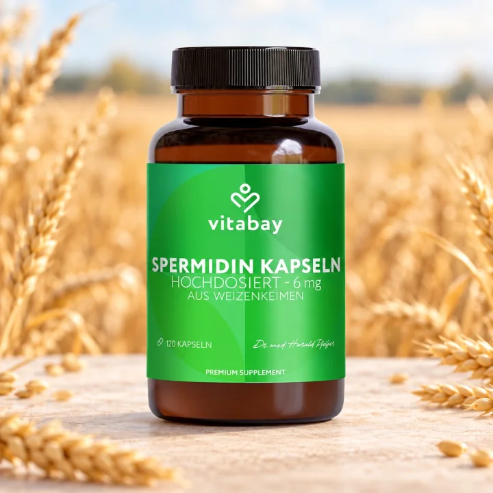 Спермидин от пшеничен зародиш за клетъчно здраве – Vitabay, 6 mg, 120 капсули