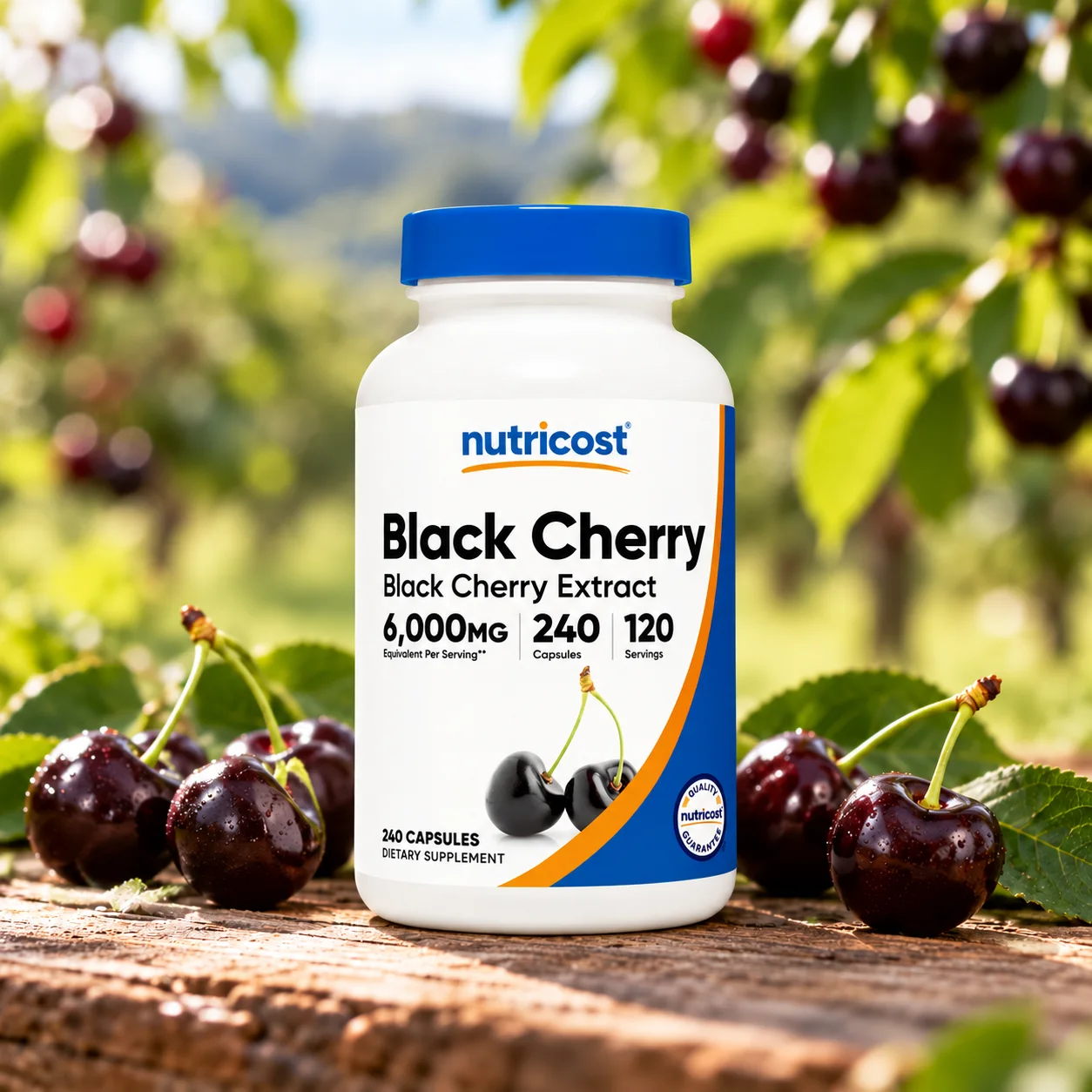 Екстракт от черна череша Nutricost, 150 mg, 240 капсули