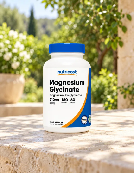 Магнезий бисглицинат за мускули и нервна система Nutricost, 210 mg, 180 капсули