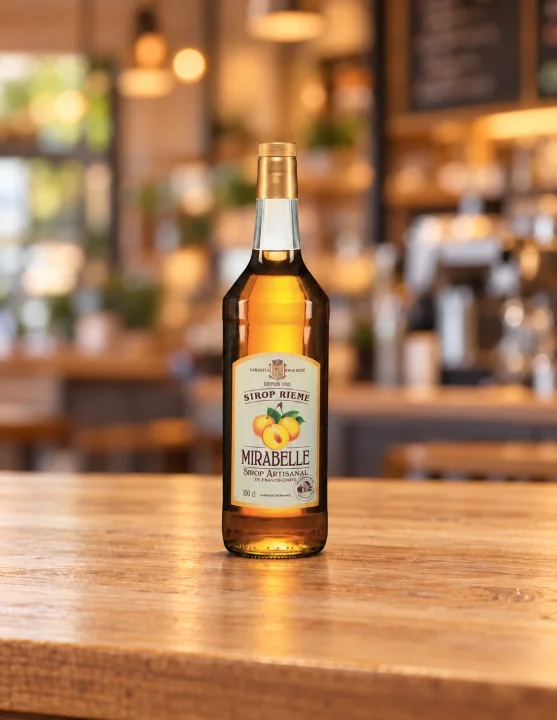 Сироп с вкус на мирабела за напитки и десерти Maison Rième, 1000 ml