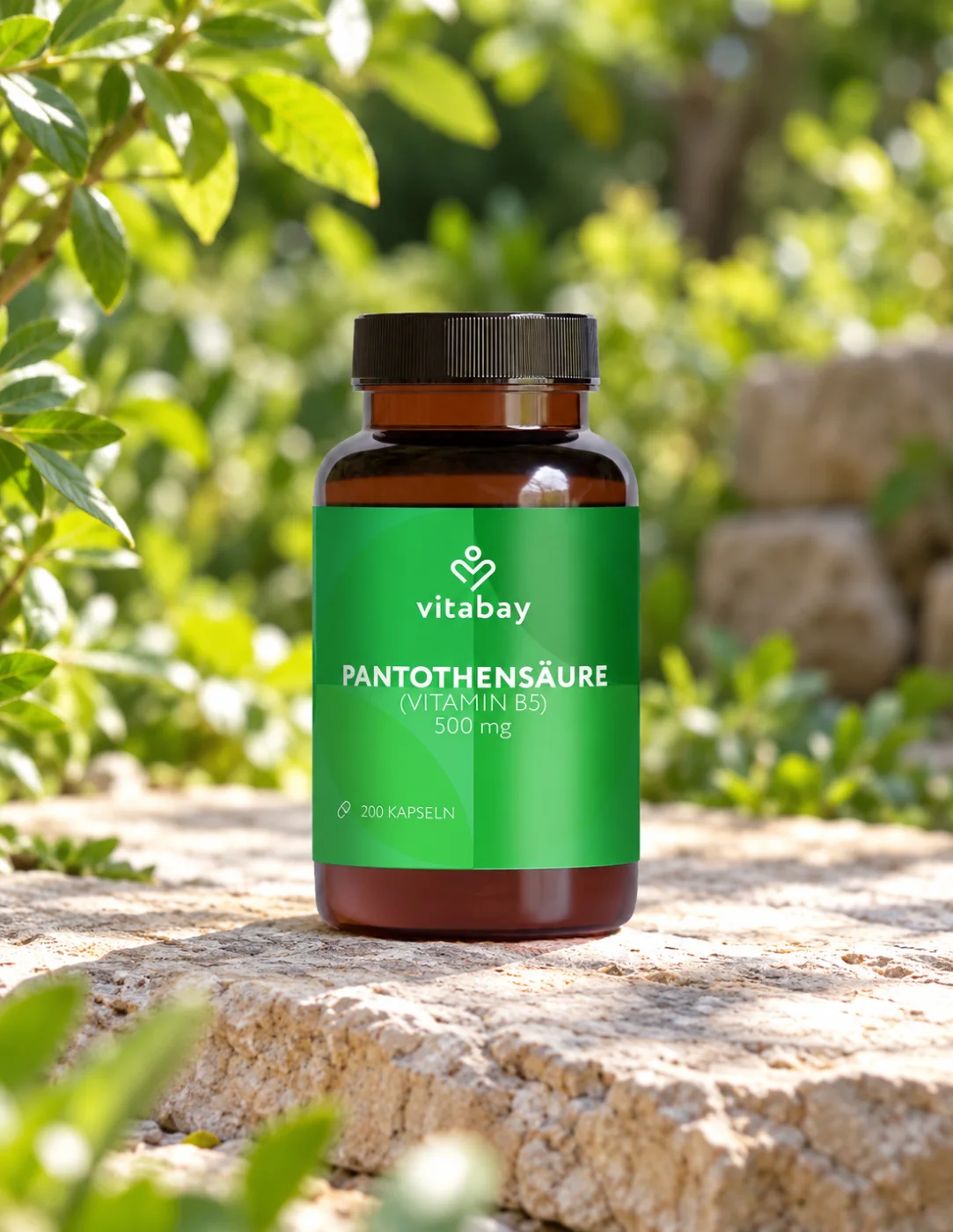 Витамин B5 за енергиен метаболизъм Vitabay, 500 mg, 200 капсули