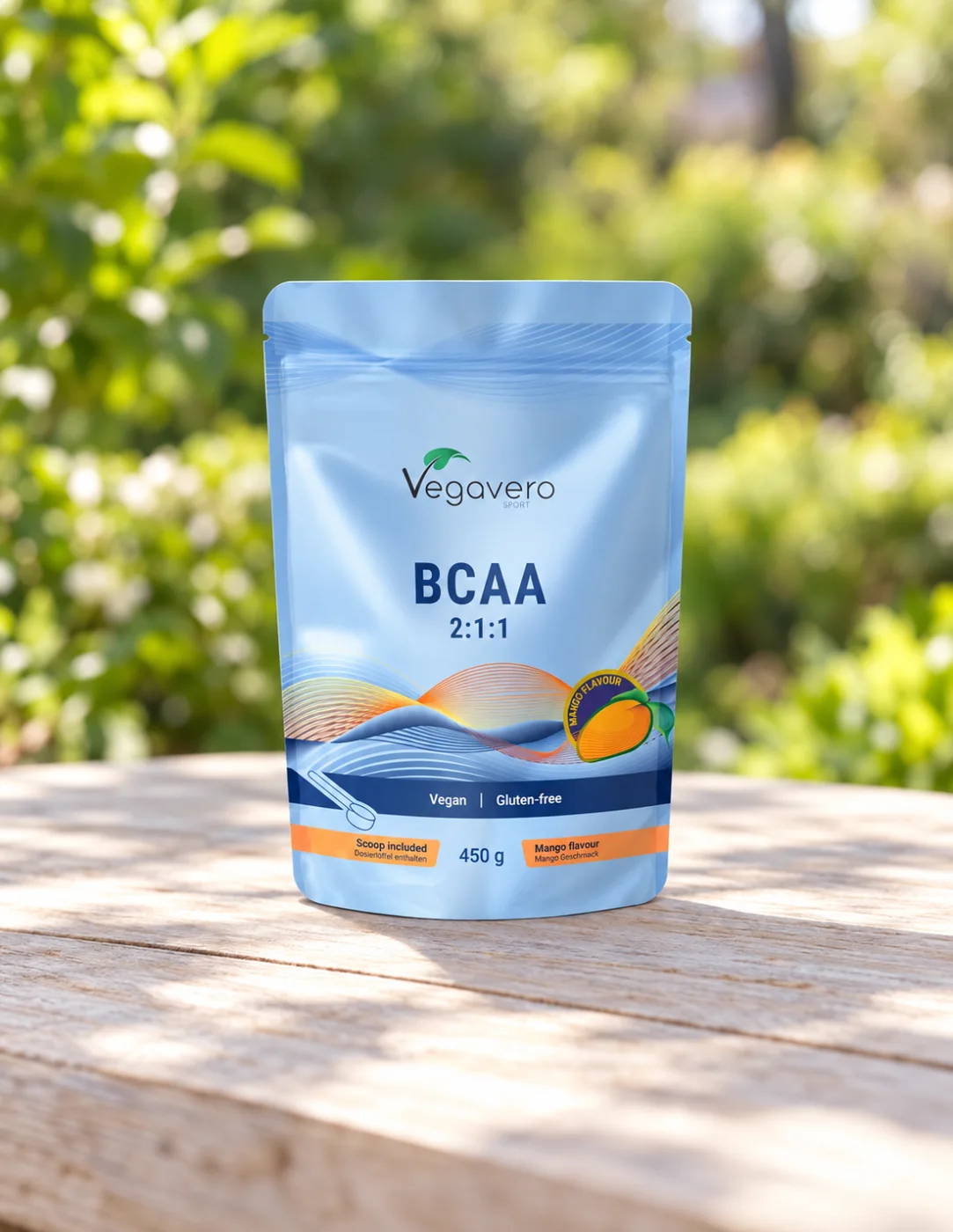 Аминокиселини BCAA 2:1:1 с вкус на манго Vegavero, 450 g прах