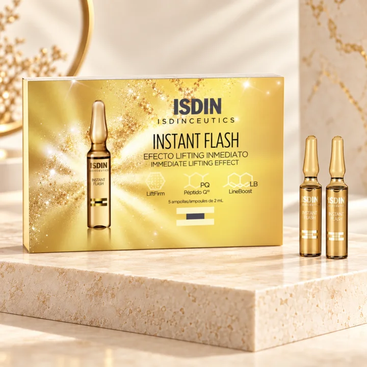Ампули за озаряване и стегнат вид на кожата ISDIN Instant Flash, 5 × 2 мл