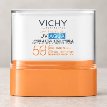 Слънцезащитен стик за лице и устни Vichy UV Aqua, SPF50+, 10 мл