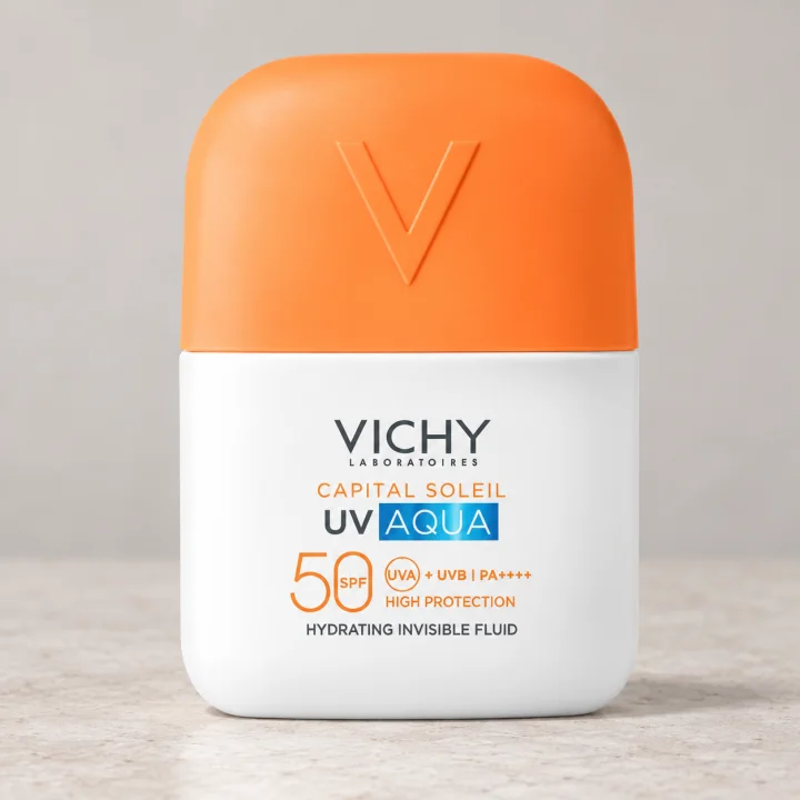 Слънцезащитен хидратиращ флуид за лице Vichy UV Aqua, SPF50, 50 мл