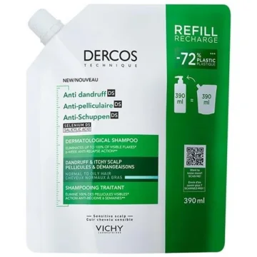 Шампоан против пърхот за суха коса Vichy Dercos DS, пълнител 390 мл