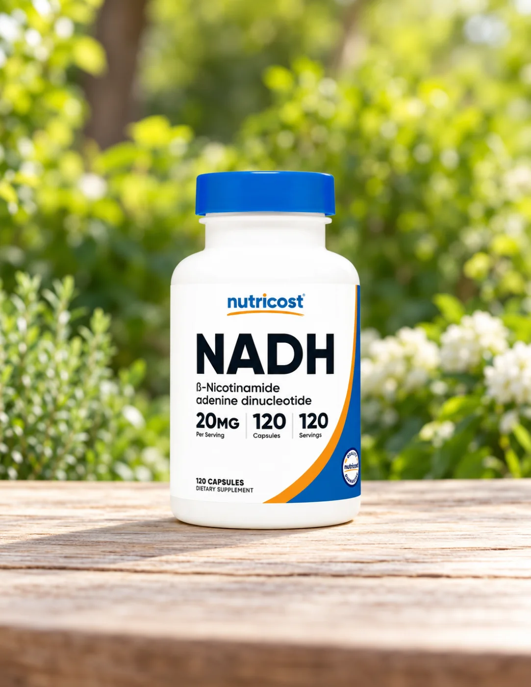Коензим НАДХ за клетъчно здраве Nutricost, 20 mg, 120 капсули