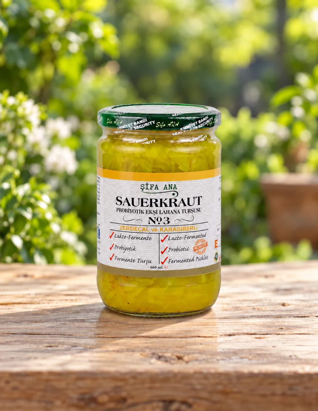 Ферментирало зеле с куркума и черен пипер Şifa Ana, 660 ml