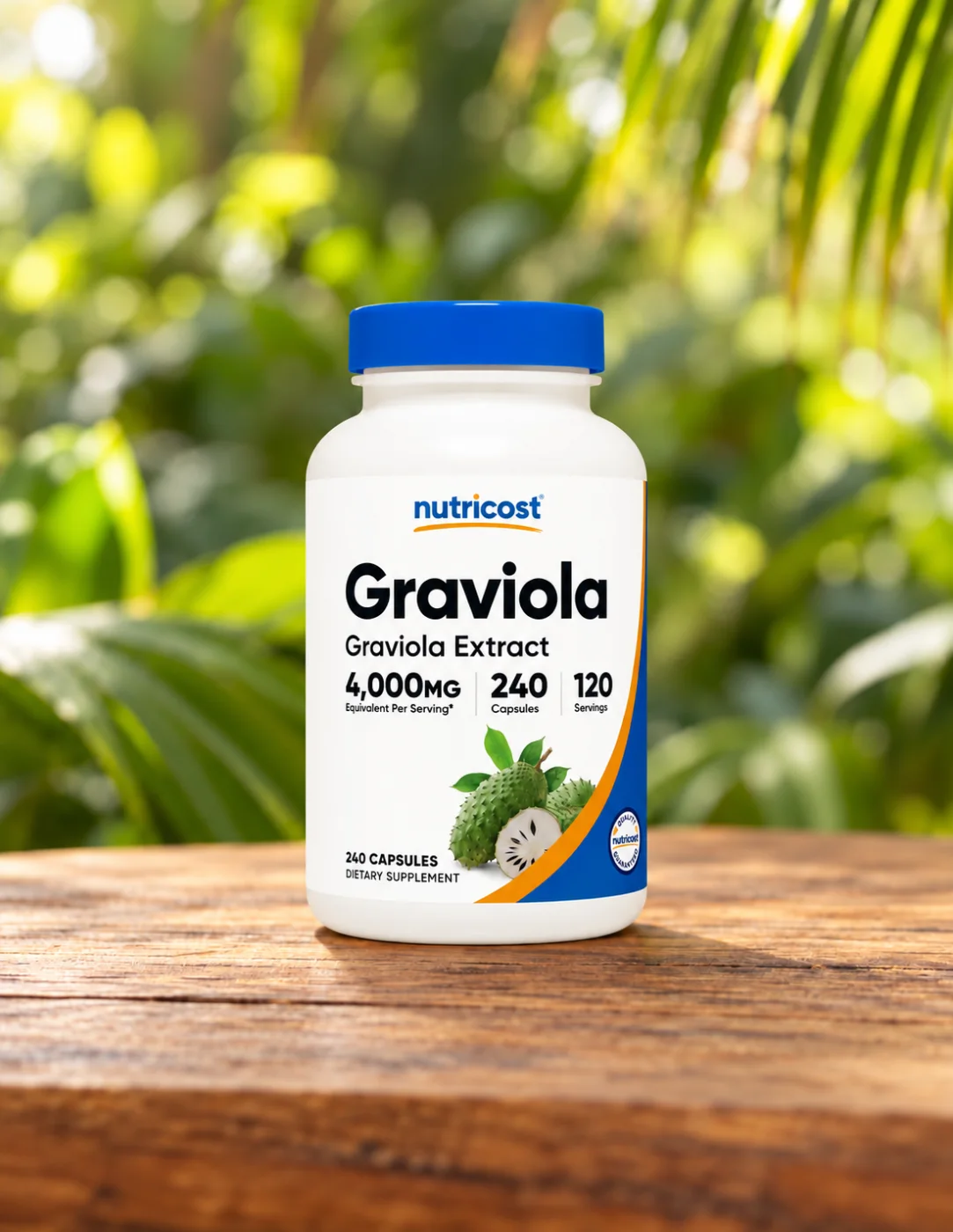 Екстракт от листа на гравиола за имунна подкрепа Nutricost, 100 mg, 240 капсули