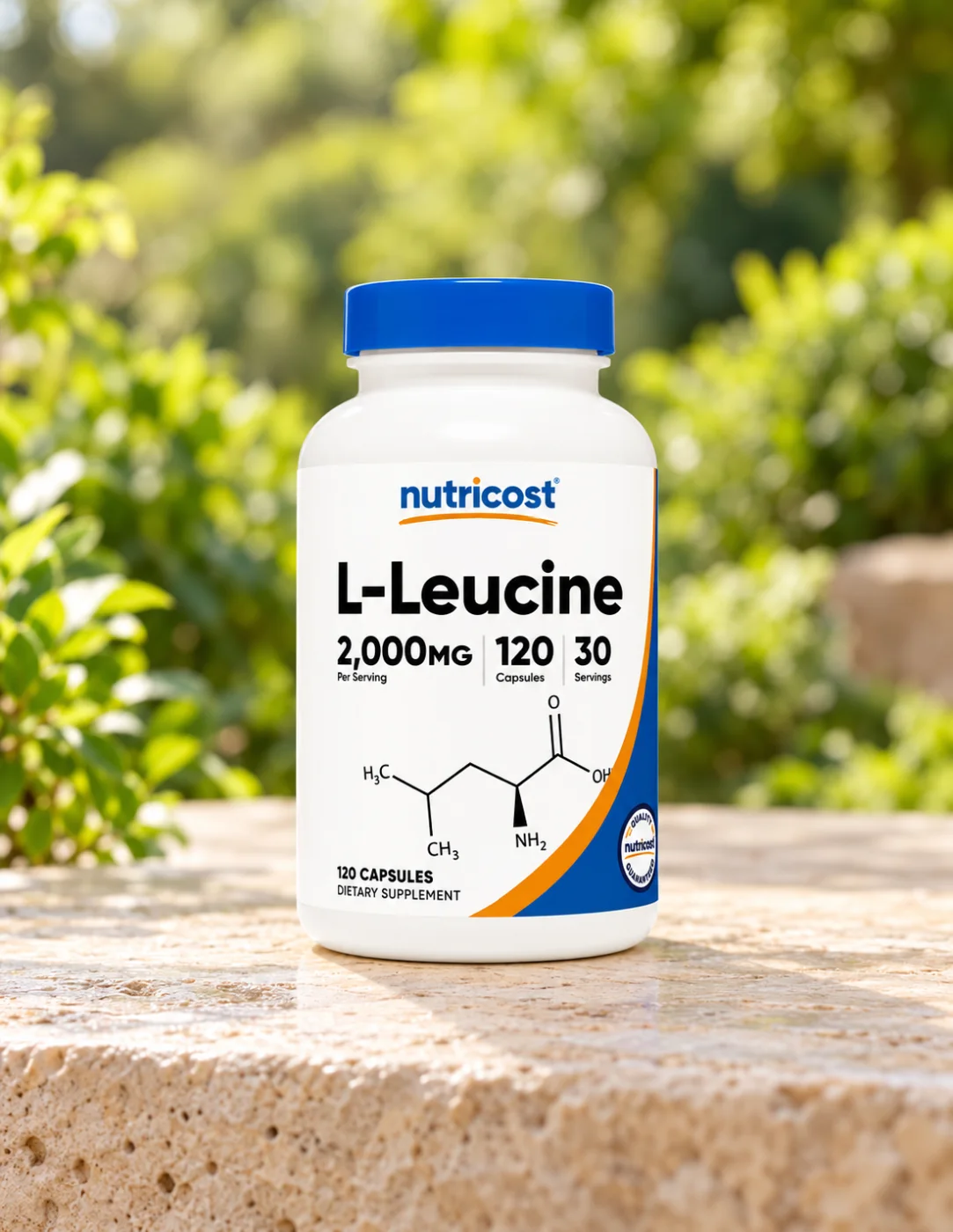 Л-левцин за мускулна подкрепа Nutricost, 500 mg, 120 капсули