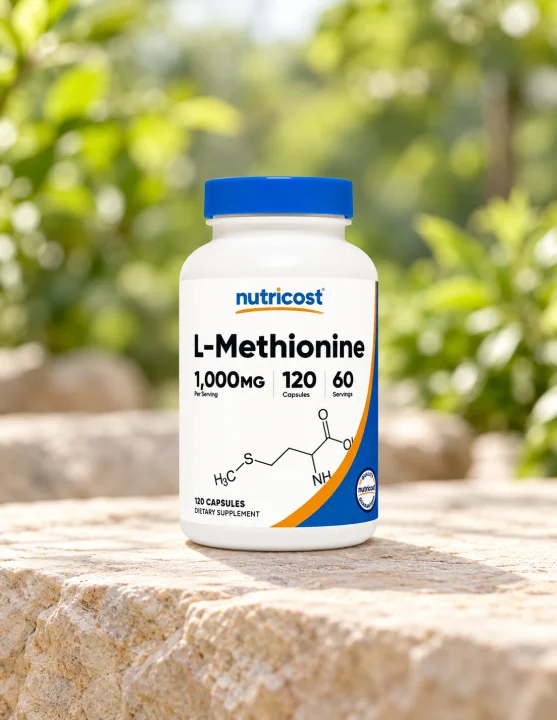 Аминокиселина L-метионин Nutricost, 500 mg, 120 капсули