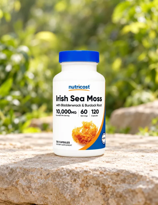 Ирландски мъх с фукус и репей Nutricost, 120 капсули