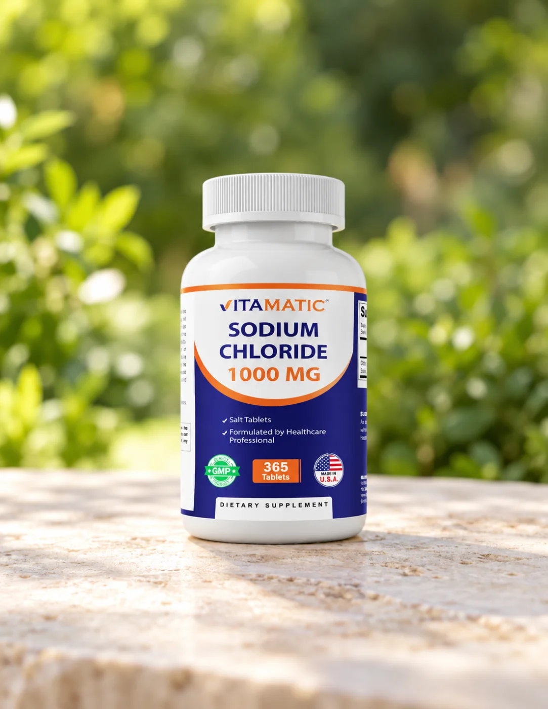 Натриев хлорид за електролитен баланс Vitamatic, 1000 mg, 365 таблетки