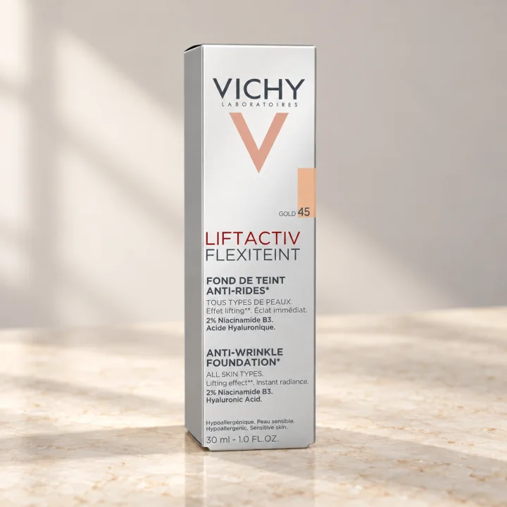 Изглаждащ фон дьо тен Vichy, Liftactiv Flexiteint 45 Златист, 30 мл