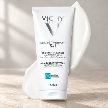 Почистващо мляко за лице и очи 3 в 1 Vichy, Pureté Thermale, 200 мл