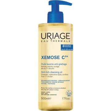 Почистващо душ олио за много суха кожа Uriage, Xémose C8+, 500 мл