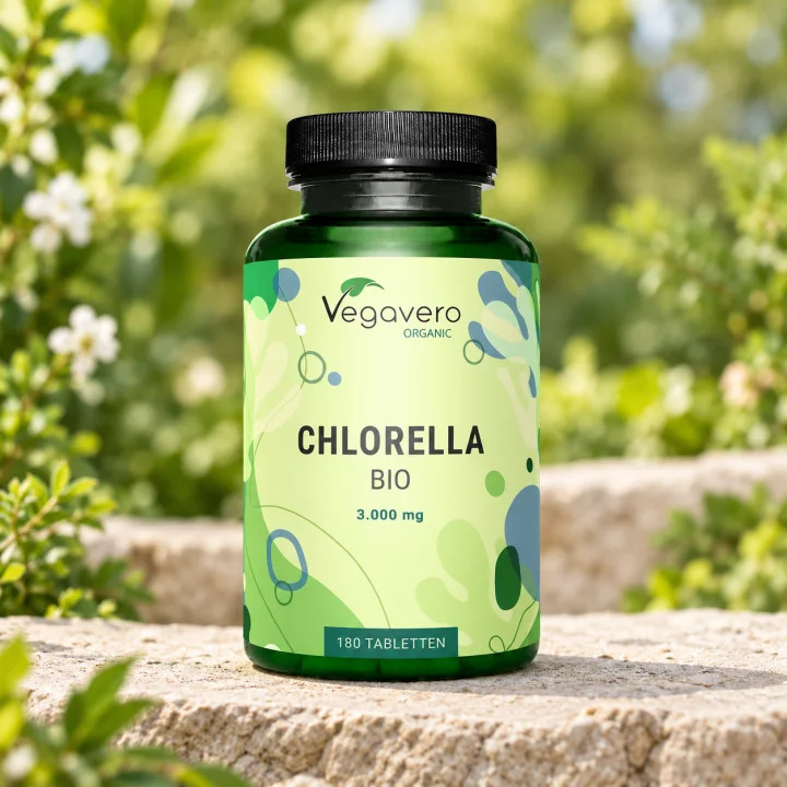 Био хлорела на таблетки Vegavero, 1000 mg, 180 таблетки