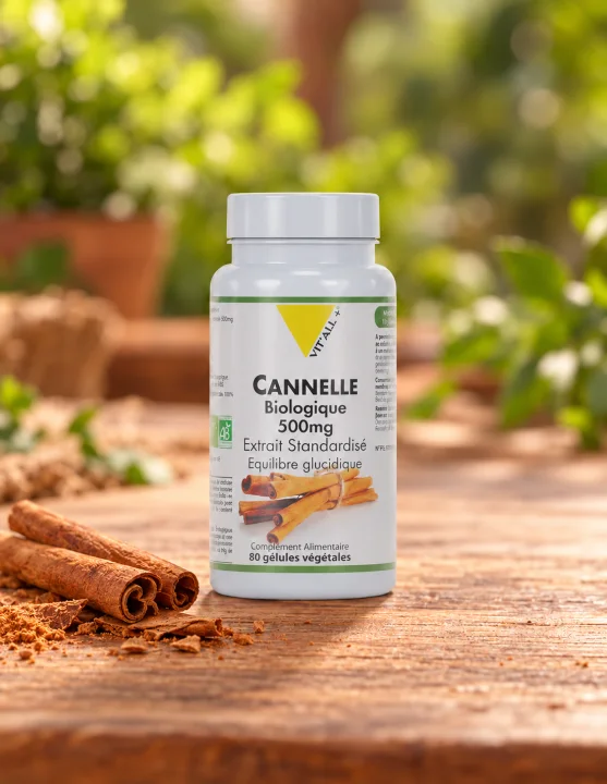 Био цейлонска канела за глюкозния метаболизъм Vit'all Plus, 500 mg, 80 капсули