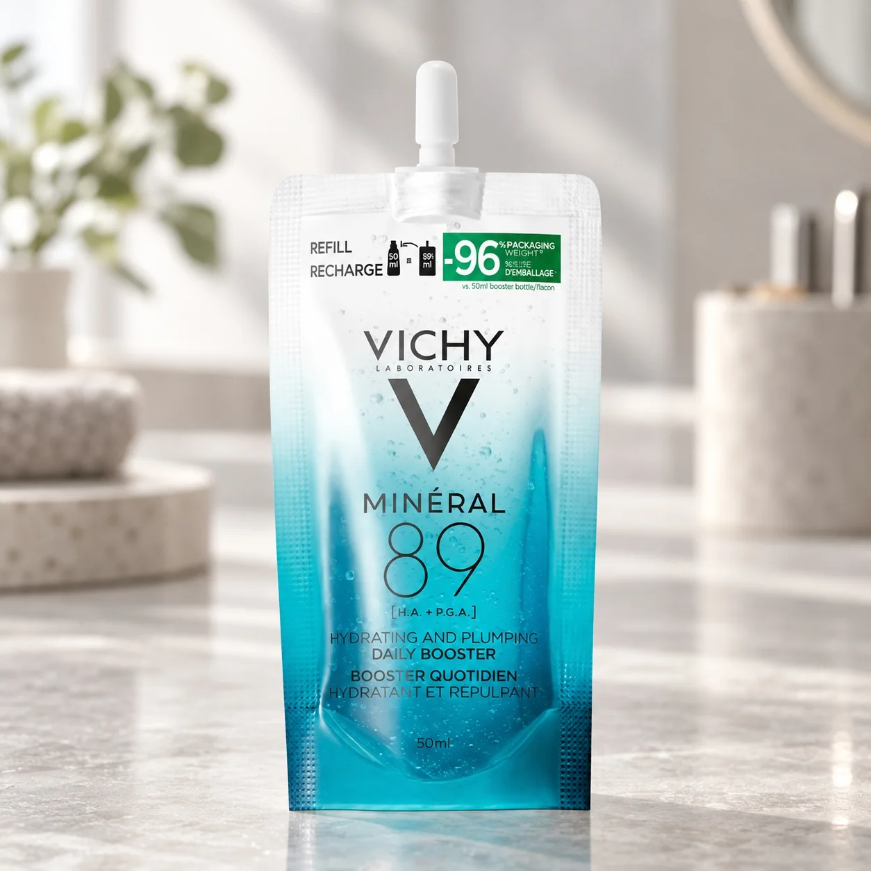 Хидратиращ серум за лице Vichy, Minéral 89, пълнител 50 мл