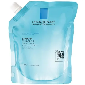 Измиващ крем за суха кожа La Roche-Posay, Lipikar Surgras, пълнител 400 мл