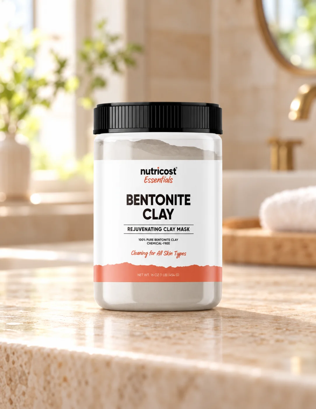 Бентонитова глина за почистваща маска Nutricost, 454 g