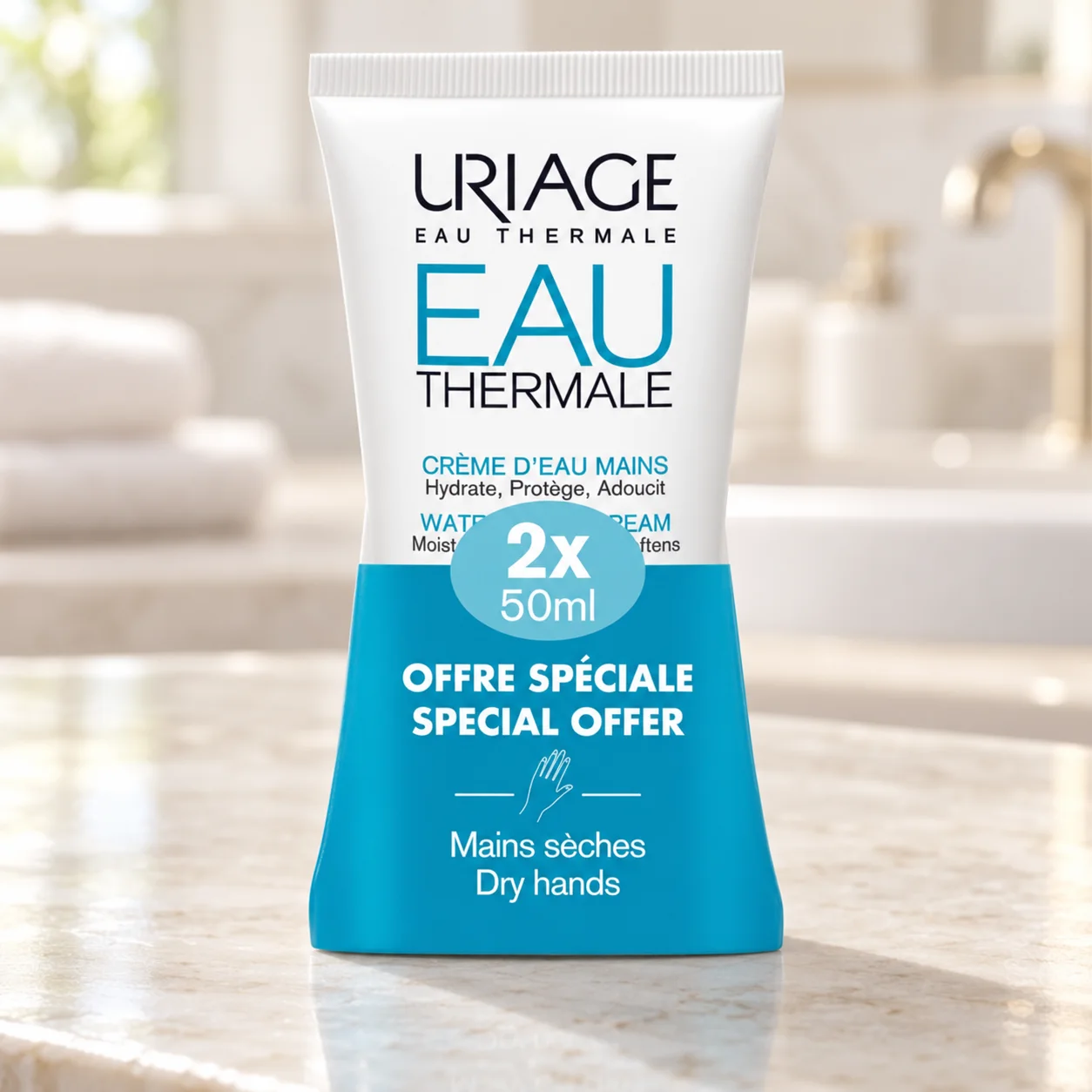 Комплект защитни кремове за ръце Uriage Eau Thermale, 2 × 50 мл