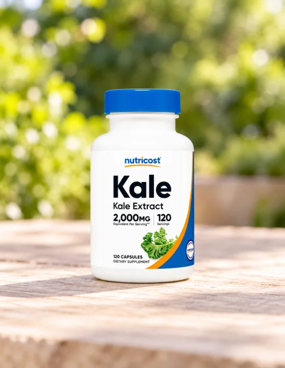 Екстракт от кейл за антиоксидантна подкрепа Nutricost, 200 mg, 120 капсули
