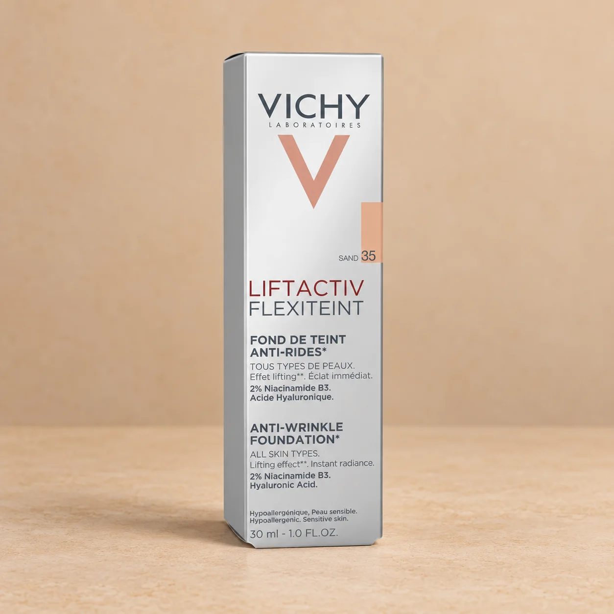 Фон дьо тен за изгладен вид Vichy, Liftactiv Flexiteint 35 Пясъчен, 30 мл