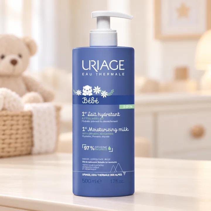 Бебешко мляко за хидратация на лице и тяло Uriage, Bébé, 500 мл