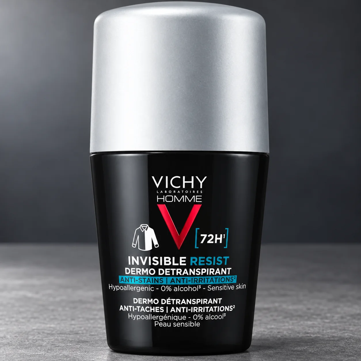 Мъжки рол-он против изпотяване и петна Vichy, Homme Invisible Resist 72 ч, 50 мл