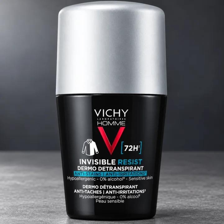 Мъжки рол-он против изпотяване и петна Vichy, Homme Invisible Resist 72 ч, 50 мл