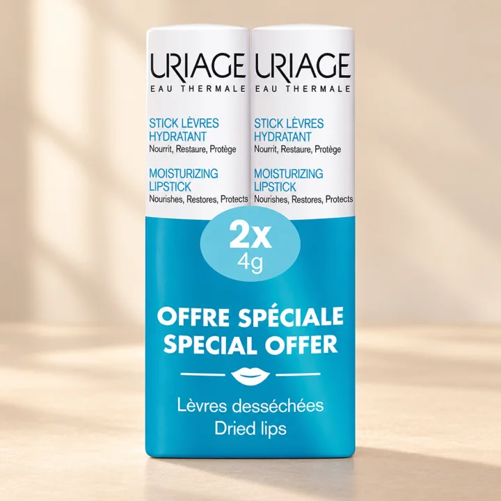 Подхранващи стикове за сухи устни Uriage, Stick Lèvres, 2 × 4 г