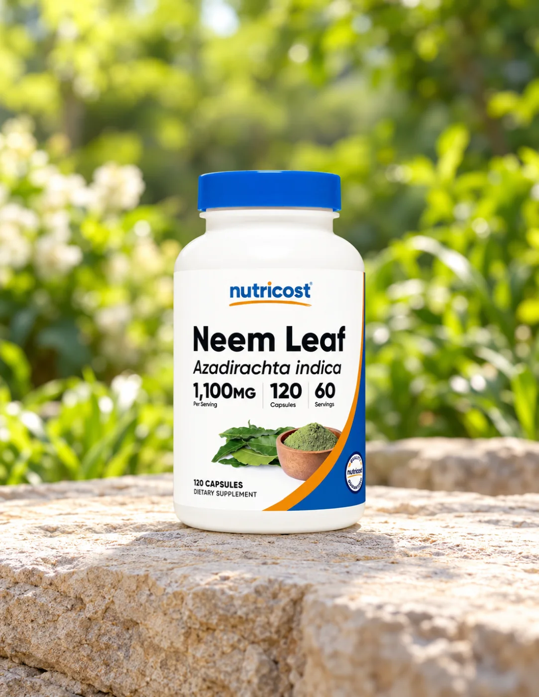 Нийм от листа за чревен комфорт Nutricost, 550 mg, 120 капсули