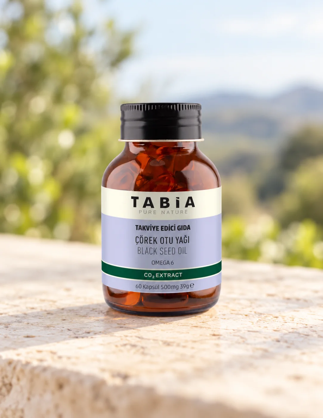 Масло от черен кимион за имунна подкрепа Tabia, 500 mg, 60 софтгел капсули