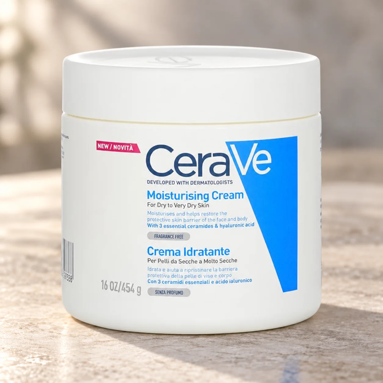 Хидратиращ крем за суха кожа на лице и тяло CeraVe, 454 г