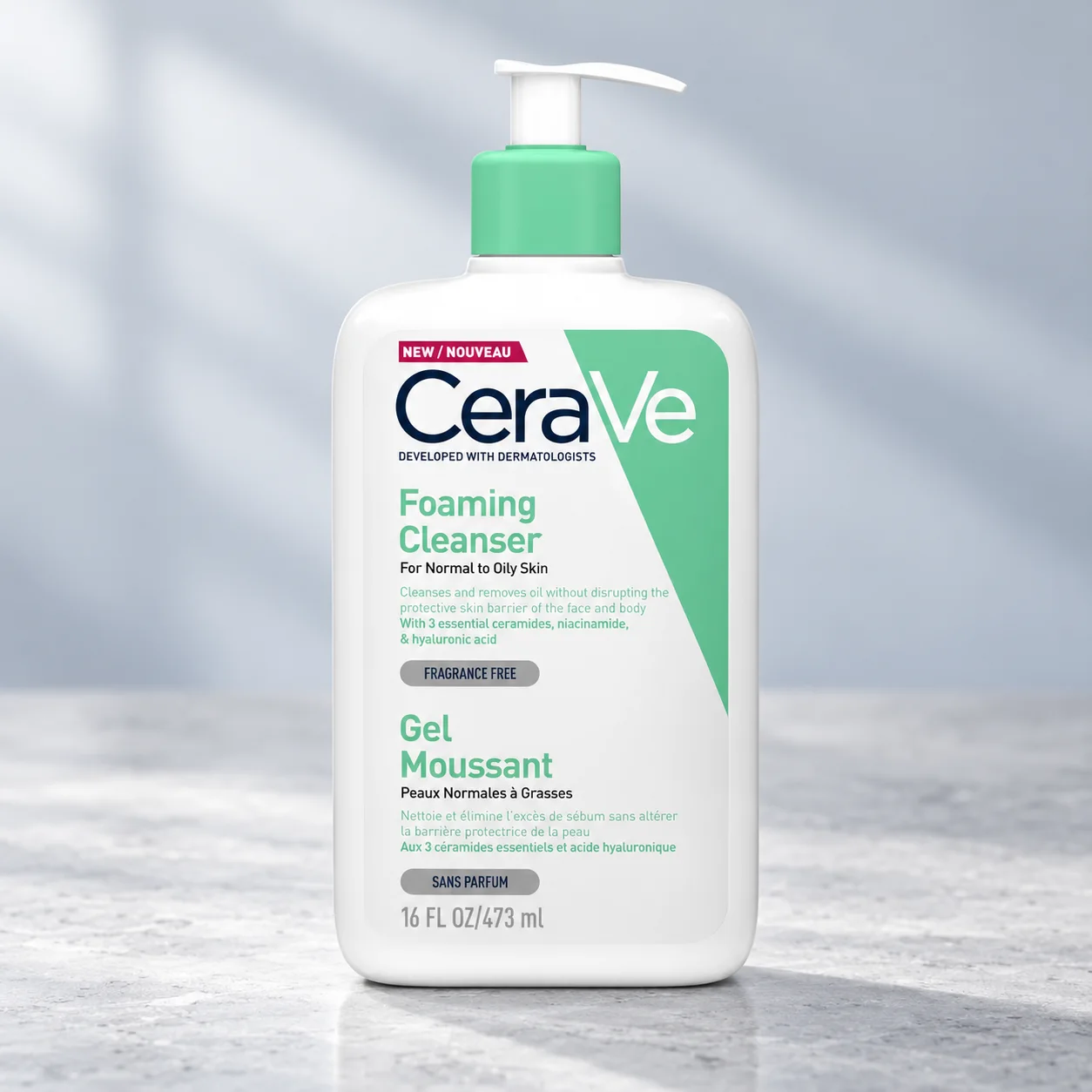 Пенещ се гел за лице и тяло с церамиди CeraVe, 473 мл
