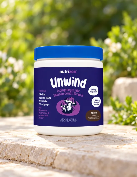 Гъбена напитка с магнезий за нервната система Nutricost, мока, 252 g