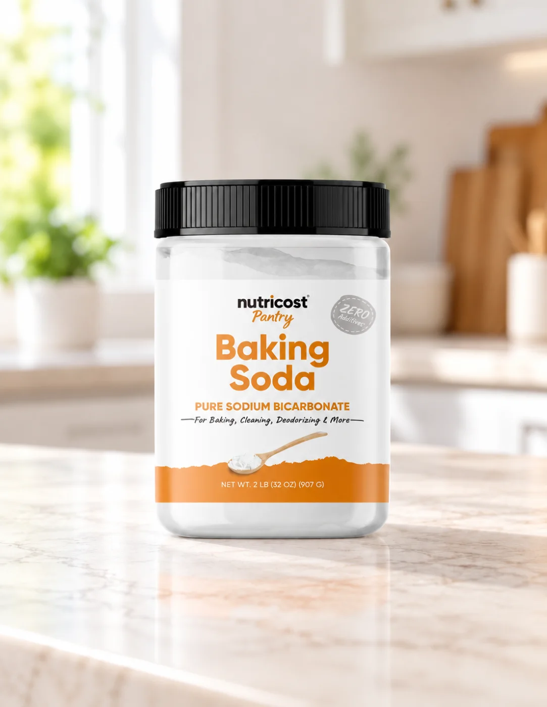 Сода бикарбонат за печене и почистване Nutricost, 907 g