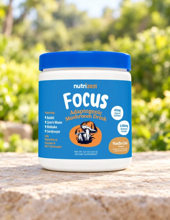 Гъбена напитка за фокус с ванилия и подправки Nutricost, 240 g