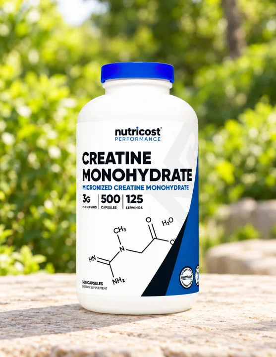 Креатин монохидрат за мускули Nutricost, 750 mg, 500 капсули