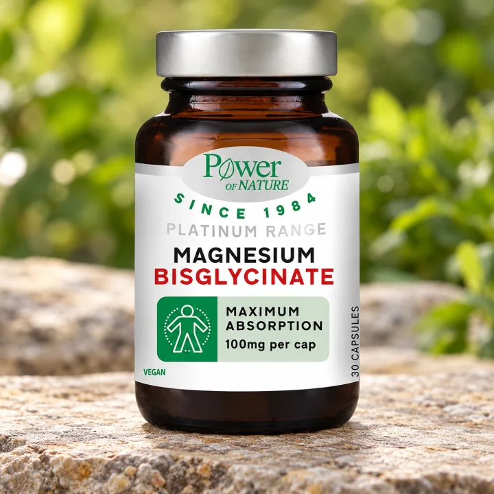 Магнезий бисглицинат за мускулите Power of Nature, 100 mg, 30 капсули